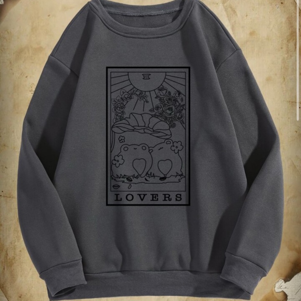 ROMWE Men's Dark Gray Crewneck Sweater